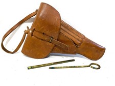 Ancien Étui Hostler en cuir Pour pistolet Mac 50 avec Nécessaire de Nettoyage