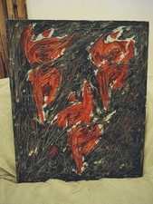 Tableau peinture huile sur toile, signé Mikaelian( côté ), 1992, art baroque