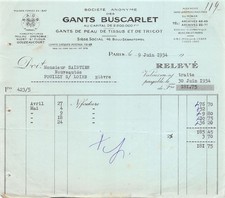 FACTURE  1934 SOCIETE ANONYME