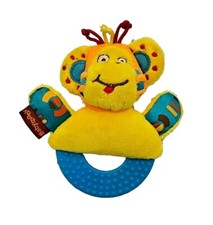 Babymoov singe jaune hochet anneau de dentition bleu 13 cm.