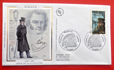 ENVELOPPE FDC  SUR SOIE  1er jour : 2003  HEROS DE LA LITTERATURE :   VIDOCQ