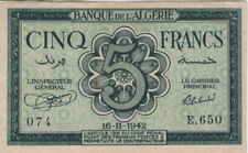 ALGERIE - 5 FRANCS 1942