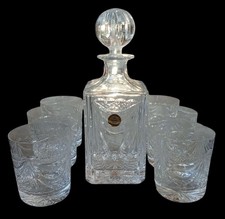 Ancien Service À Whisky 6 Verres + Carafe Cristal Lorraine Les Grands Ducs