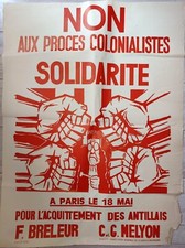 Affiche Originale années 60 anti coloniale, sérigraphie, révolte, communisme