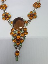 Ancien Bijou De Theatre Collier HUSAR D CZECH. Strass. Verre .Tchèque 