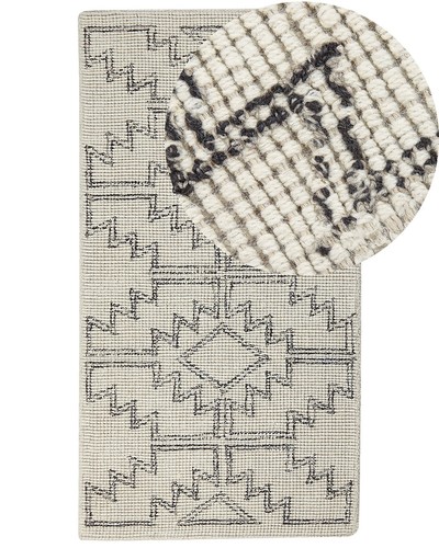 Tapis laine beige - et, noir