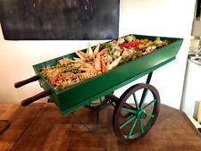 ADORABLE CHARETTE DES 4 SAISONS EN BOIS AVEC LÉGUMES, JOUET ENFANT,  ANNÉES 60