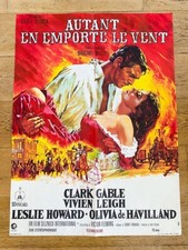 AUTANT EN EMPORTE LE VENT Affiche cinéma 60x80 CLARK GABLE, VIVIEN LEIGH FLEMING