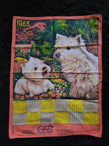 Torchon chien 1983 tissu - torchon,