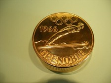 Lancel réveil pendulette de voyage jeux olympiques de grenoble 1968 saut à skis