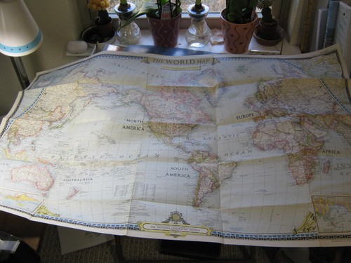Vintage world map national - map,