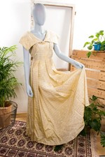 Robe De Soirée Vintage Années 40 50 Jaune Or Brocart Rockabella M