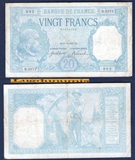20 Francs Bayard 17/11/1917 TB TTB B.3372 992 - Type 1916