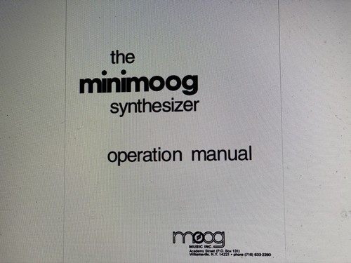 Moog minimoog user manual - moog,