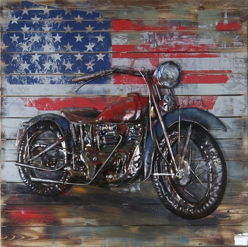 Harley davidson avec drapeau - avec,