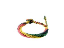 Bracelet brésilien Fil tressé Rasta jamaïcain rastafari artisanat fait main 25