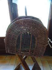 ROTIN OSIER PANIER TRANSPORT CHAT CHATON ANIMAL SHABBY CHIC VINTAGE ANNEES 70