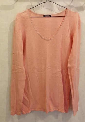 Pull coton rose saumon - , col