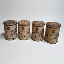 Lot 4 boîtes métal vintage années 50 Pierrot guitare déco cuisine rétro