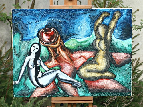 Huile sur toile peinture - toile,