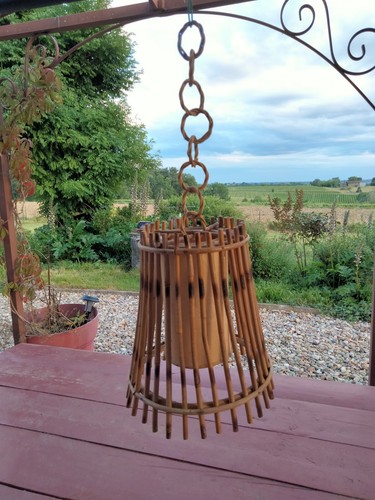 Suspension vintage rotin et - suspension,