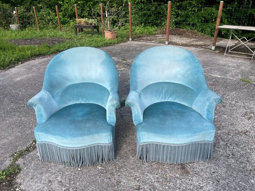 Fauteuils bas bleu azure - 2,