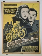 Lejeune Brigade criminelle  1947 Affiche Originale Cinéma