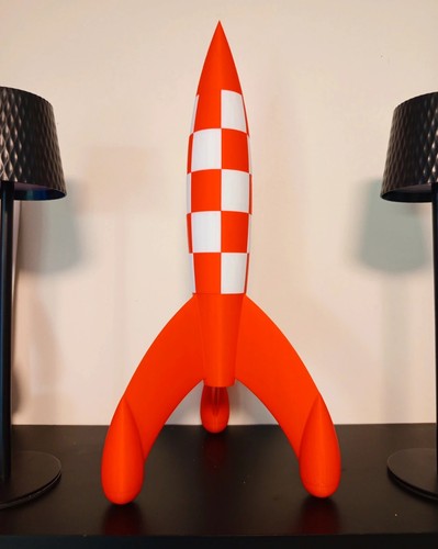 Fusée artisanale tintin - fusée, cm
