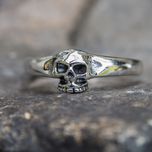 Bague gothique biker crâne - biker,