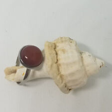 bague acier inoxydable réglable cornaline neuve création unique