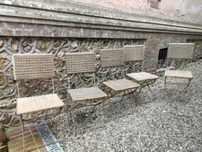 Ensemble de 5 chaises anciennes de café ou jardin. Marque E.Rousseau Paris