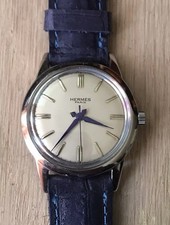 RARE BELLE MONTRE HOMME HERMES PARIS MILITAIRE MÉCANIQUE CADRAN BEIGE SWISS MADE