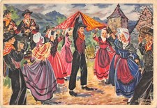 CPA ILLUSTRATEUR / HOMUALK / CANTAL / DANSE DES FOULARDS / GROUPE D'AURILLAC