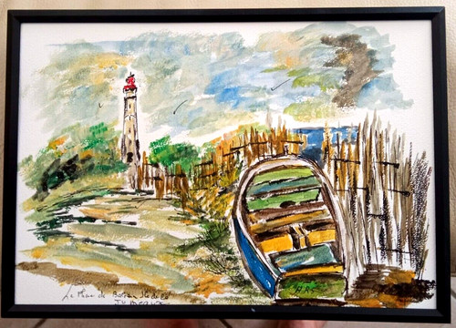 Aquarelle phare ile - de, re