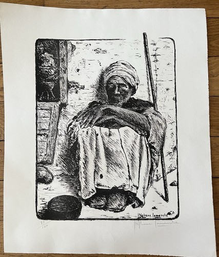 Vieux marocain accroupi - le,