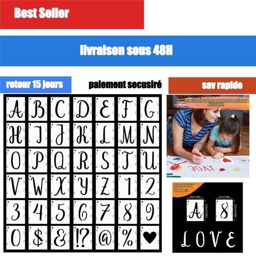 Pochoirs lettres chiffres - , 5,1