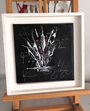 Petit Tableau Coquelicot Abstrait avec Encadrement--Art Brut- Original signé