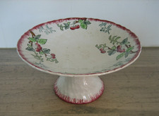 Ancien Compotier Coupe à Fruits LONGWY Montmorency décor CERISES