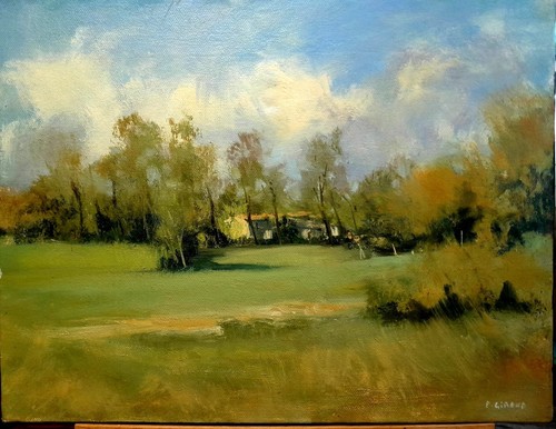 Peinture paysage provençal - peinture,