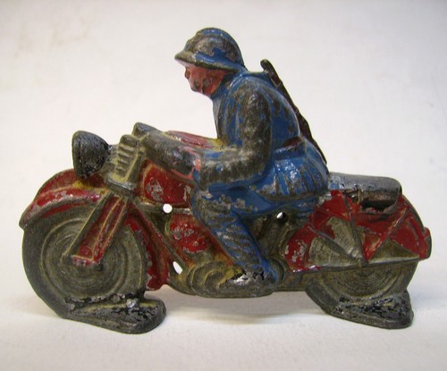 Moto plomb creux soldat - plomb,