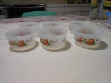 6 ramequins motif floral ARCOPAL France vintage