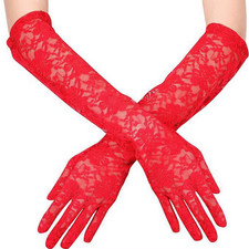 Gants mi-longs rouges en