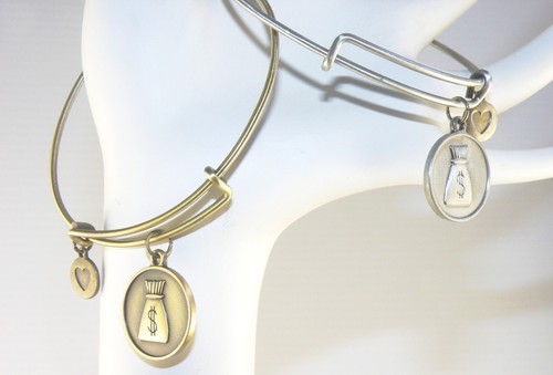 Wire bangle bracelet - wire, money