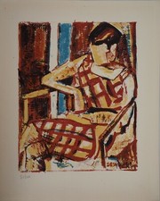 François DESNOYER - Femme assise, 1946 - Lithographie originale signée