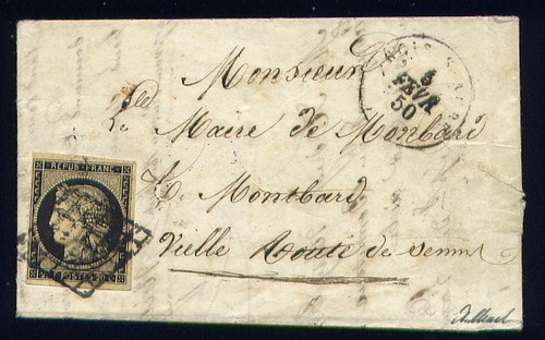 Rare lettre arcis sur aube - lettre, d'arcis