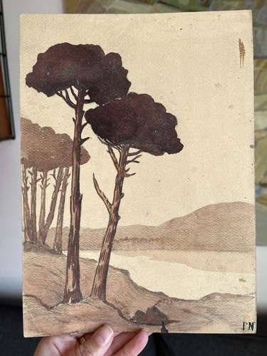 Ancienne marine aquarelle - ancienne,
