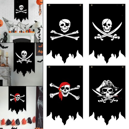 Drapeau pirate halloween - drapeau,