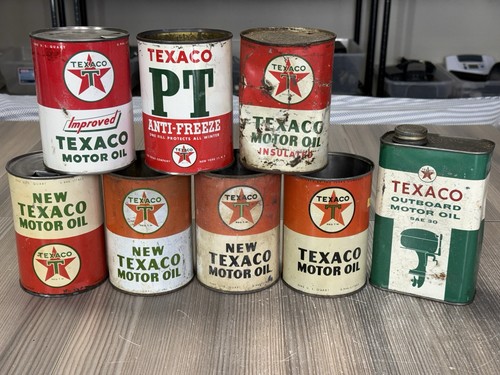 Vtg lot texaco - vtg, cans