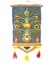 tenture murale népalaise,brodée en relief épais à la main