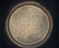 plateau marocain en laiton, début du 20ème siècle, signé 